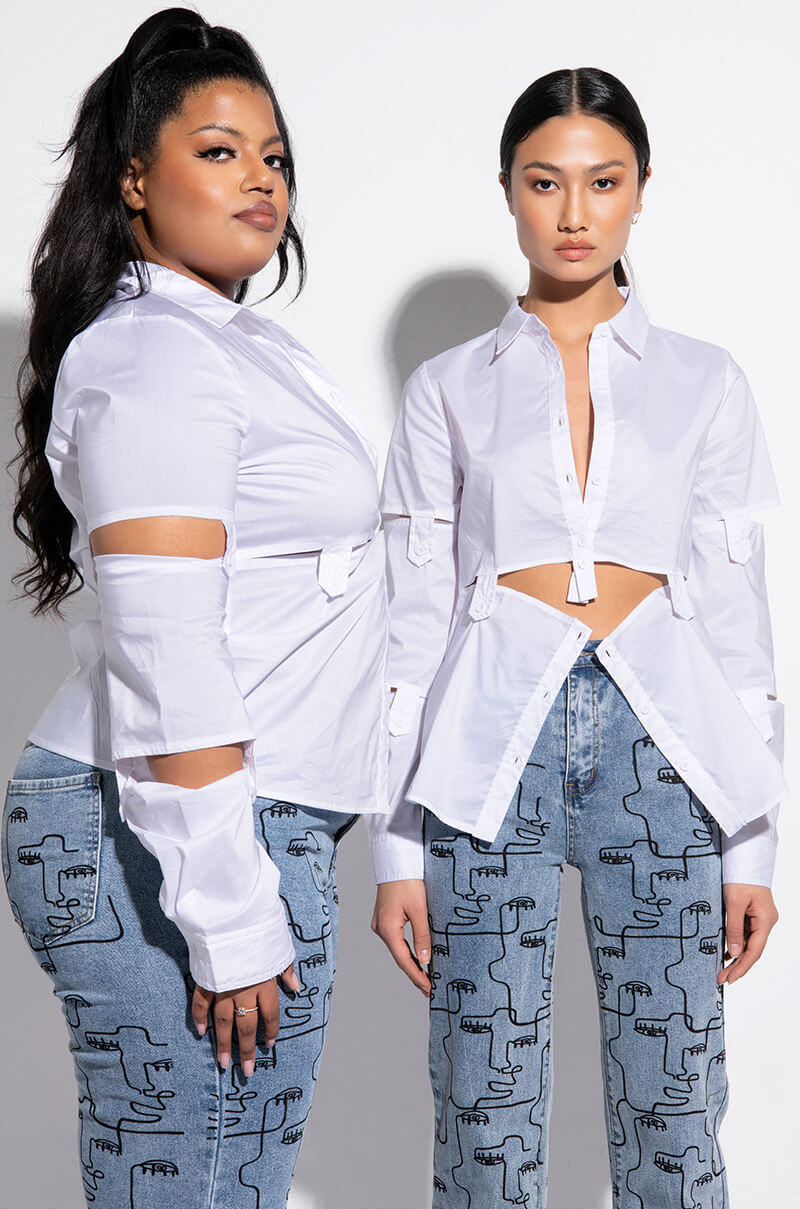 LUCY DECONSTRUCTED BUTTON DOWN BLOUSE