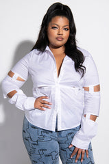 LUCY DECONSTRUCTED BUTTON DOWN BLOUSE