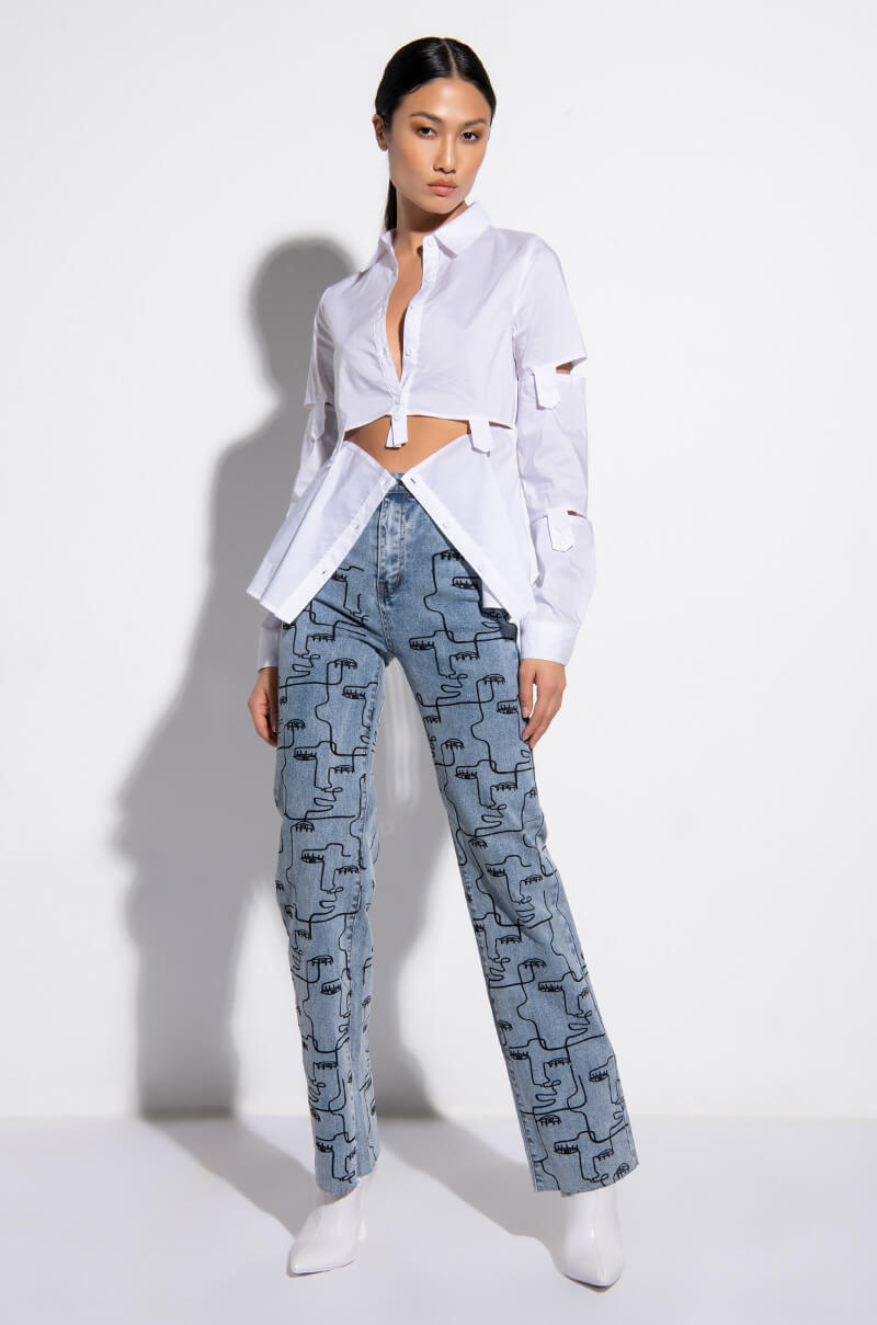 LUCY DECONSTRUCTED BUTTON DOWN BLOUSE