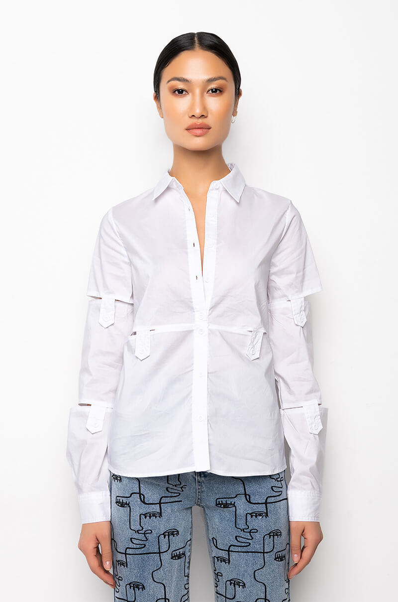 LUCY DECONSTRUCTED BUTTON DOWN BLOUSE
