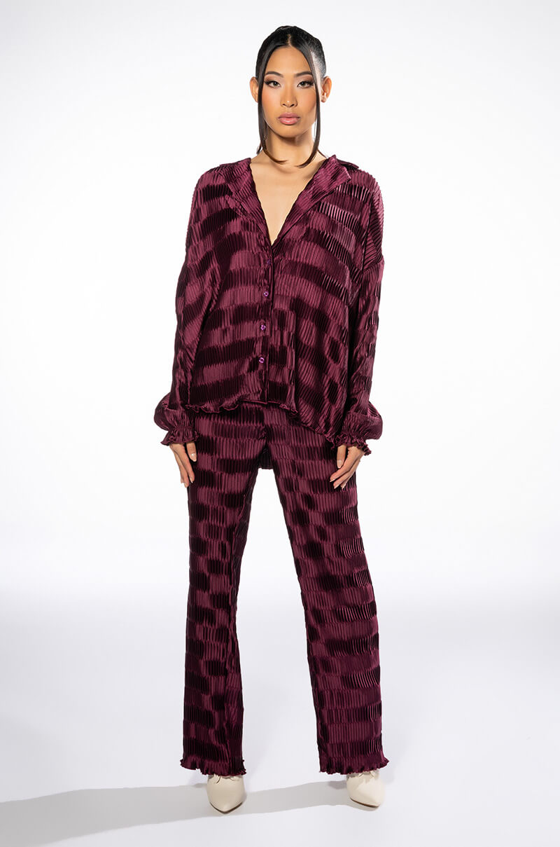 CRINKLE SATIN PALAZZO PANT