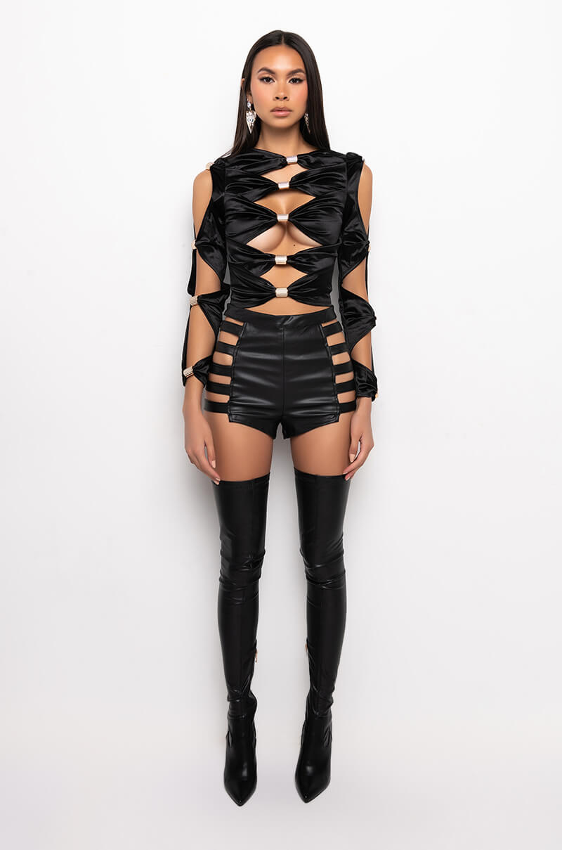 CRY ME A RIVER FASHION TOP WITH CUT OUTS