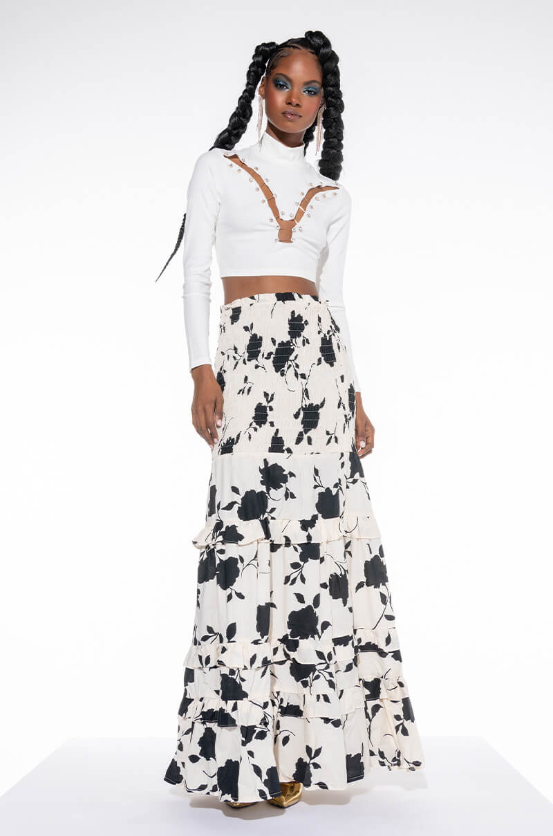 CUT IT UP SAFETY PIN LONG SLEEVE TOP