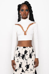 CUT IT UP SAFETY PIN LONG SLEEVE TOP
