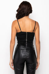 CUT TO THE CHASE RHINESTONE INSERT MESH CORSET