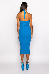 CUTOUT SWEATER RIBBED MIDI DRESS