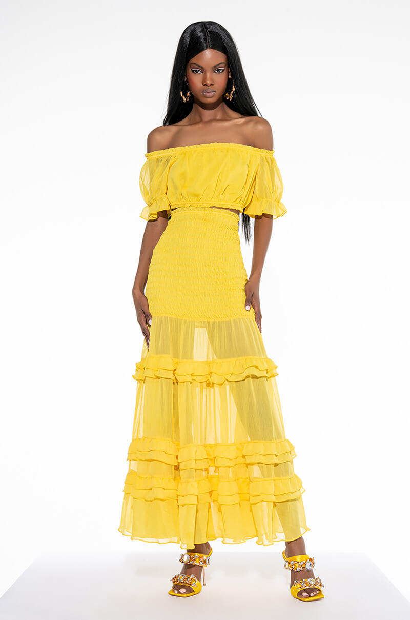 DELILAH SMOCKED MAXI SKIRT