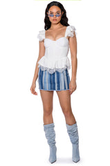 DAINTY RUFFLES PEPLUM CORSET TOP