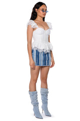 DAINTY RUFFLES PEPLUM CORSET TOP