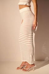 DAINTY STRIPE KNIT MAXI SKIRT