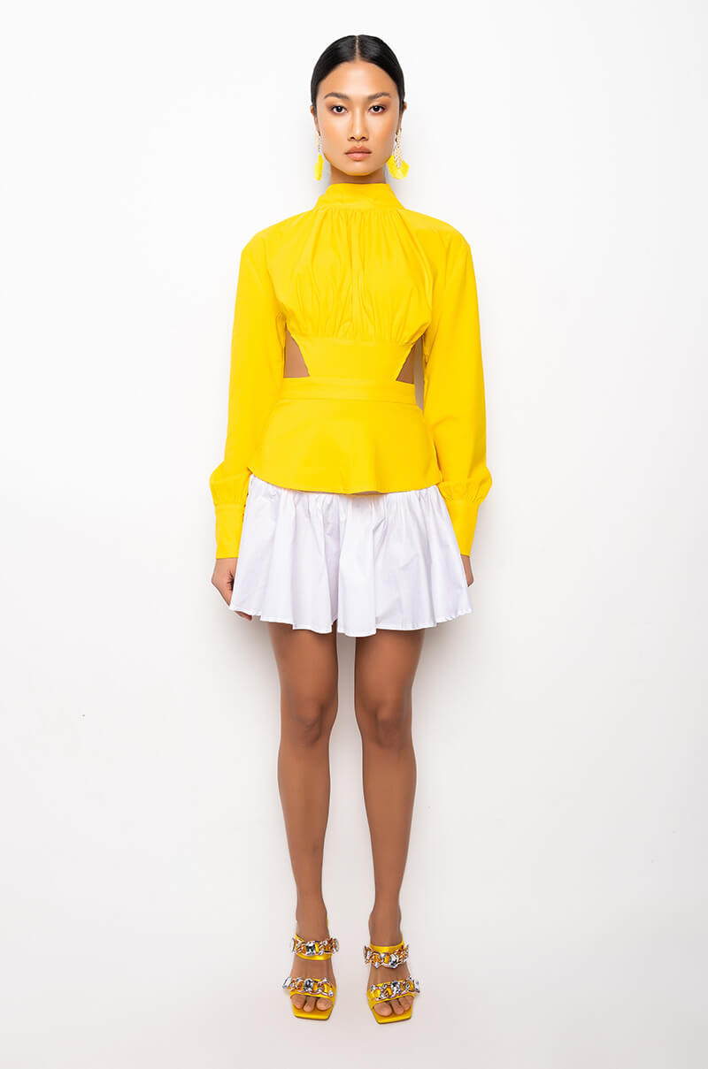 DAISY OPEN BACK LONG SLEEVE BLOUSE