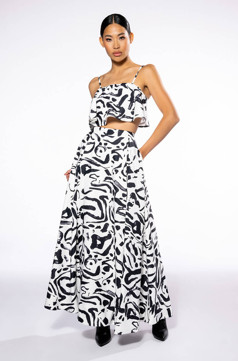 DALI'S MUSE BANDEAU ABSTRACT MAXI SKIRT