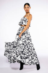 DALI'S MUSE BANDEAU ABSTRACT MAXI SKIRT