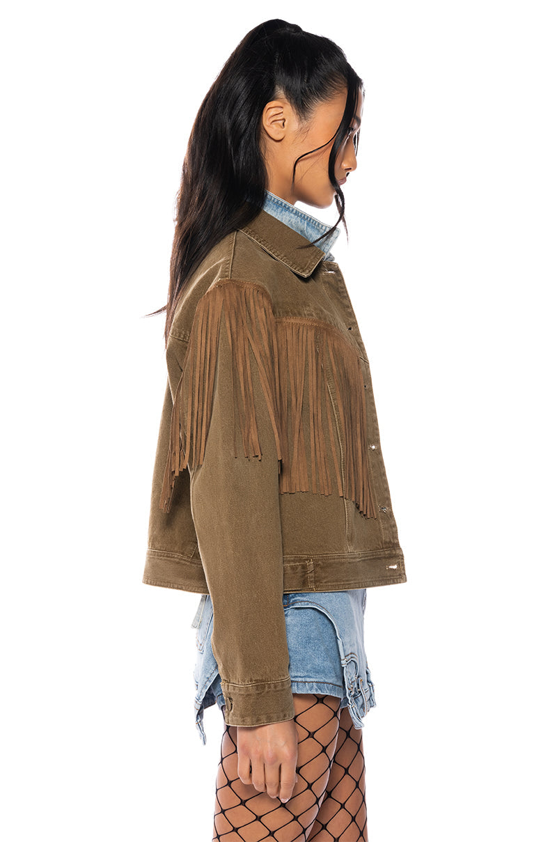DANI FRINGE DENIM JACKET