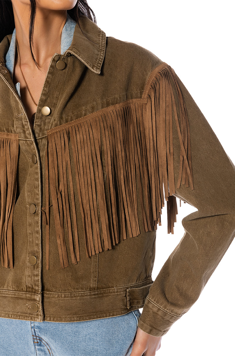 DANI FRINGE DENIM JACKET