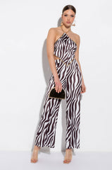 DASH CHAIN DETAIL SATIN HALTER TOP