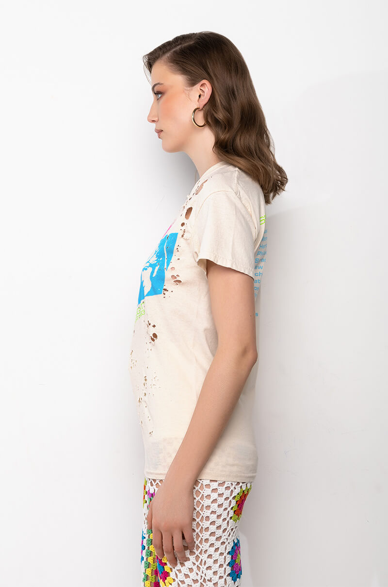 DAVID BOWIE DISTRESSED GRAPHIC T SHIRT