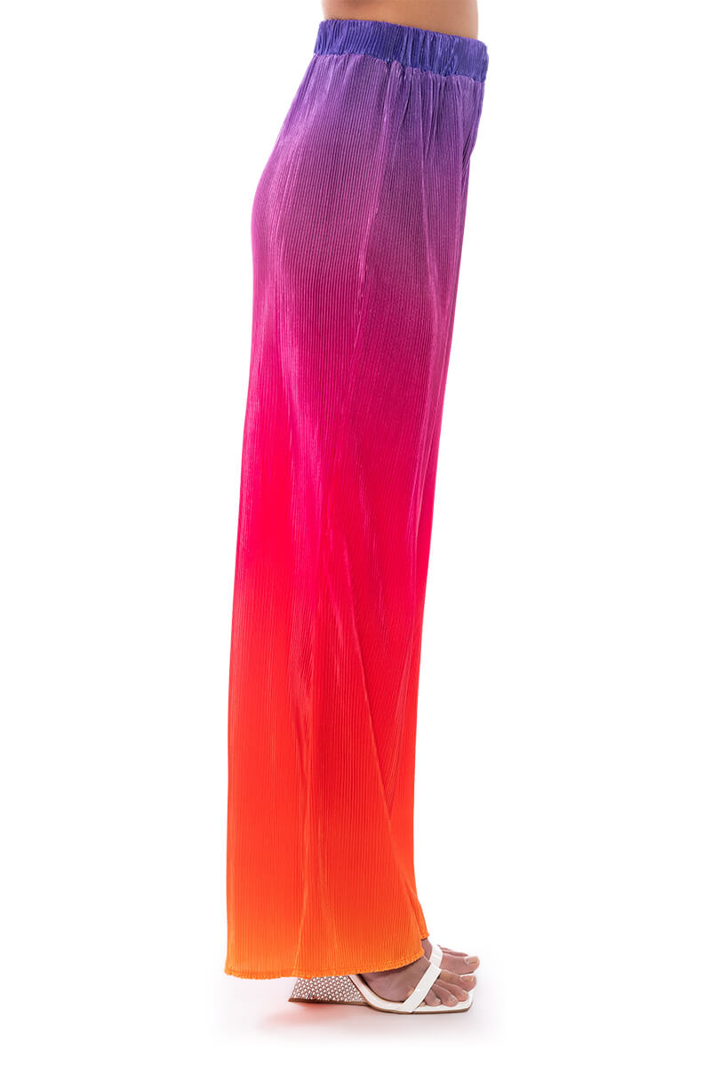 DAY TO NIGHT PLEATED SATIN WIDE LEG PANTS
