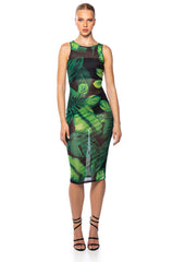 DAYNA PRINTED MESH MAXI DRESS