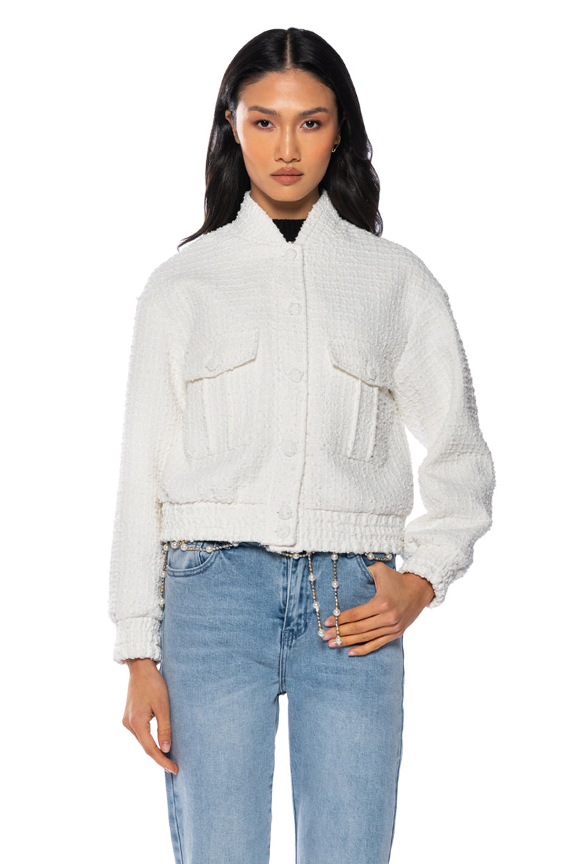 DAYTIME DRAMA TWEED BOMBER