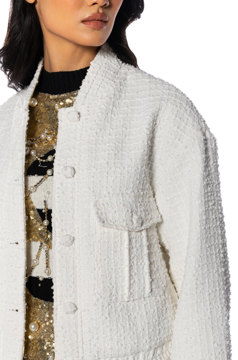 DAYTIME DRAMA TWEED BOMBER