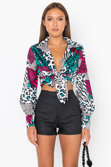 DEDE TIE FRONT BLOUSE