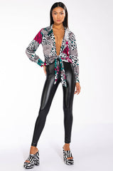 DEDE TIE FRONT BLOUSE
