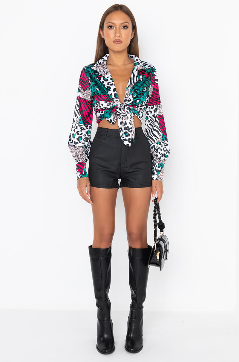 DEDE TIE FRONT BLOUSE