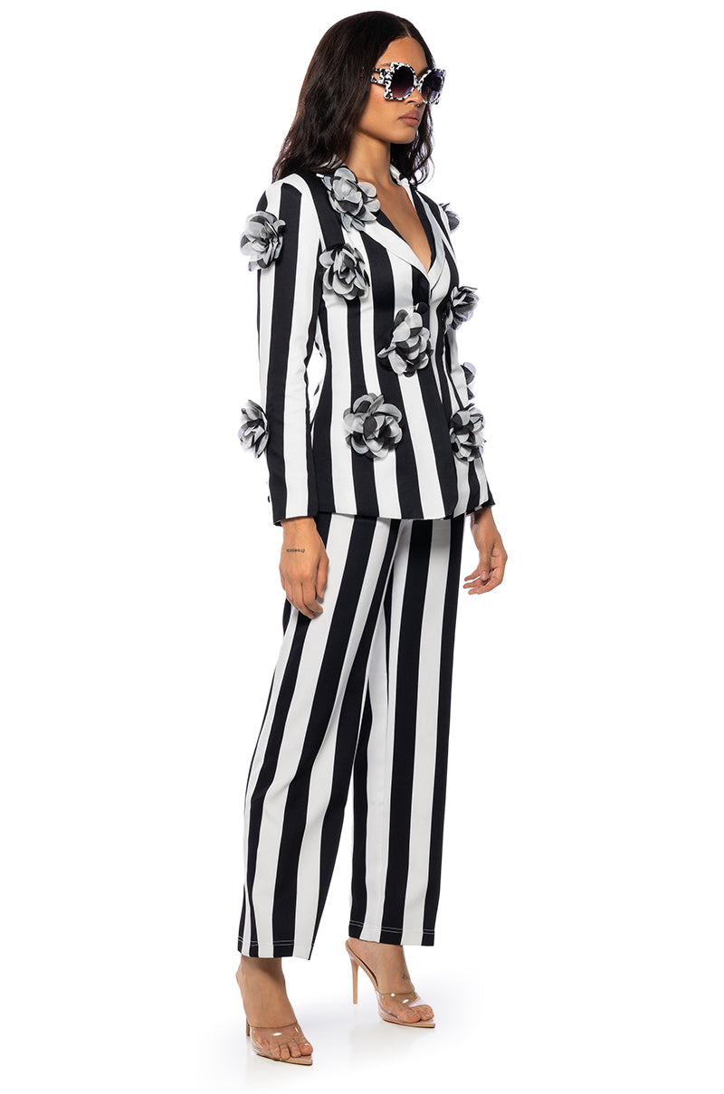 DEETZ STRIPE WIDE LEG TROUSER