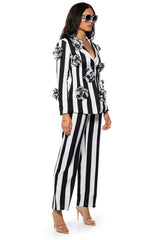 DEETZ STRIPE WIDE LEG TROUSER
