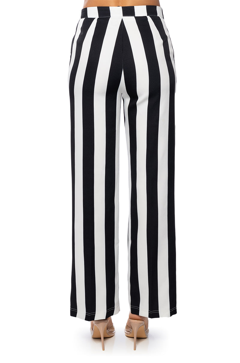DEETZ STRIPE WIDE LEG TROUSER