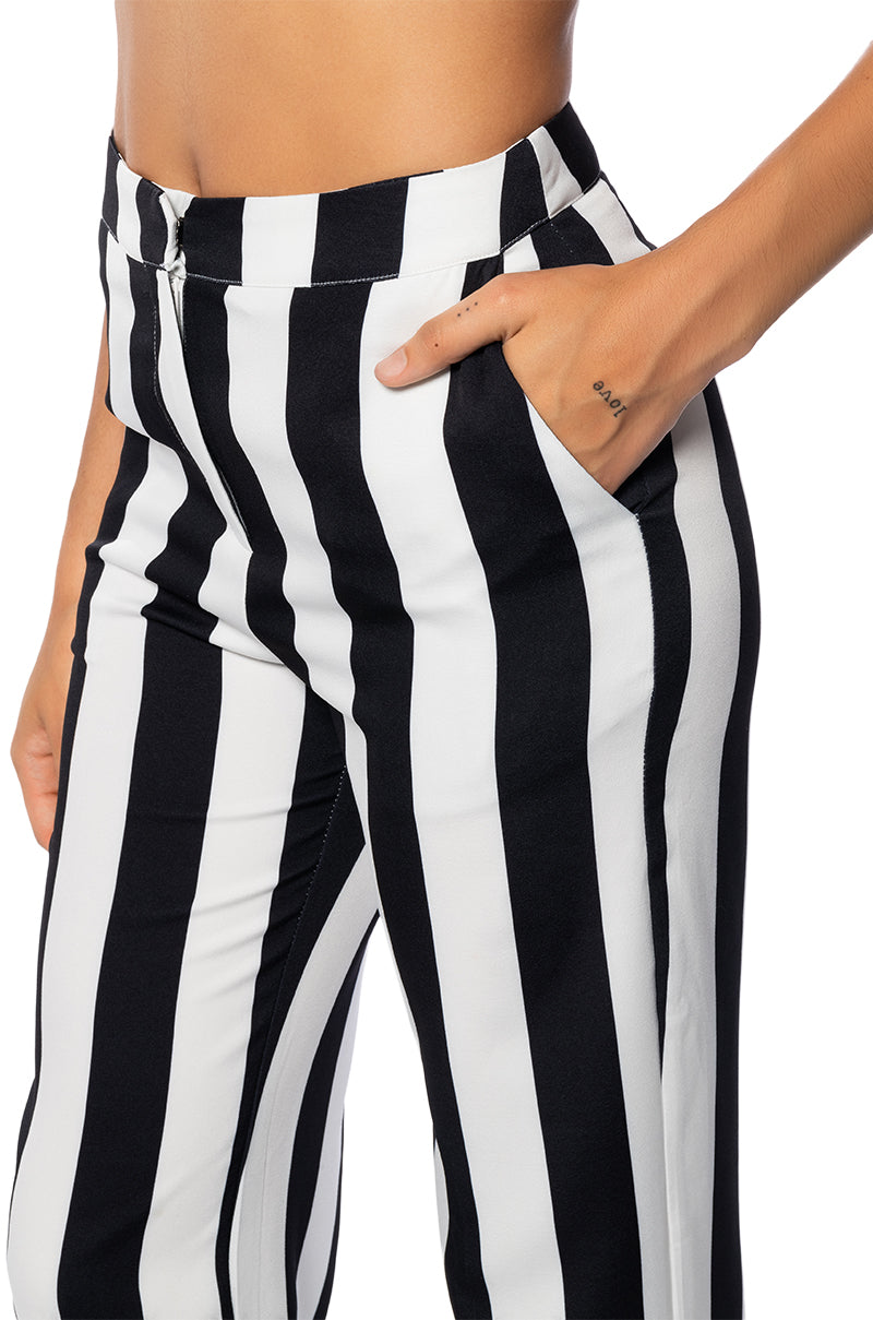 DEETZ STRIPE WIDE LEG TROUSER