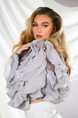 CAMELLIA RUFFLE LONG SLEEVE BLOUSE