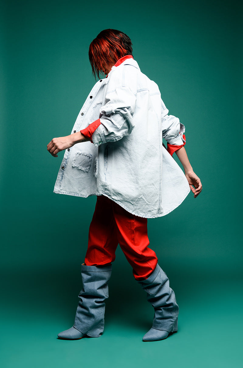 DENIM PATCH WORK JACKET