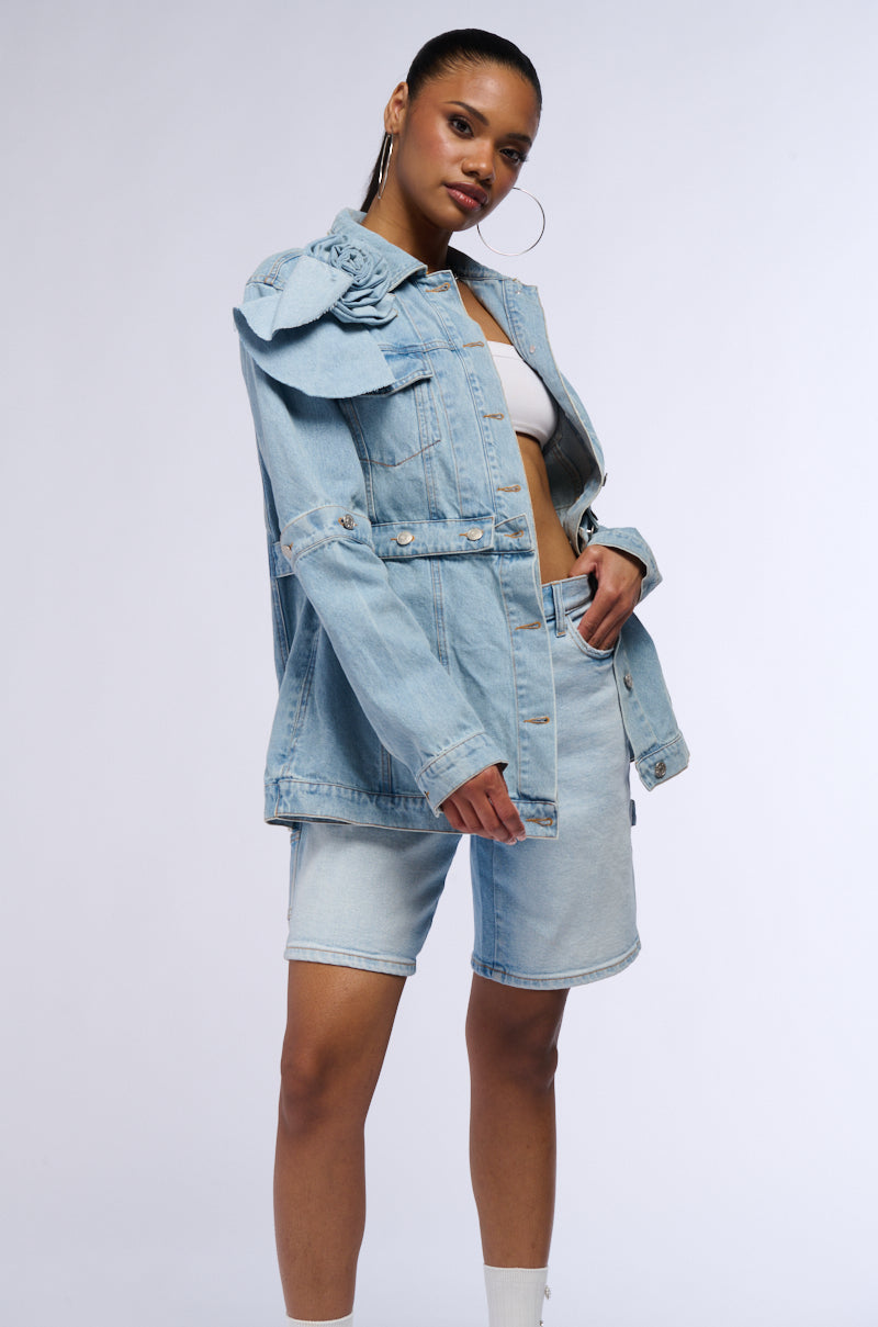 DENIM ROSETTE JACKET