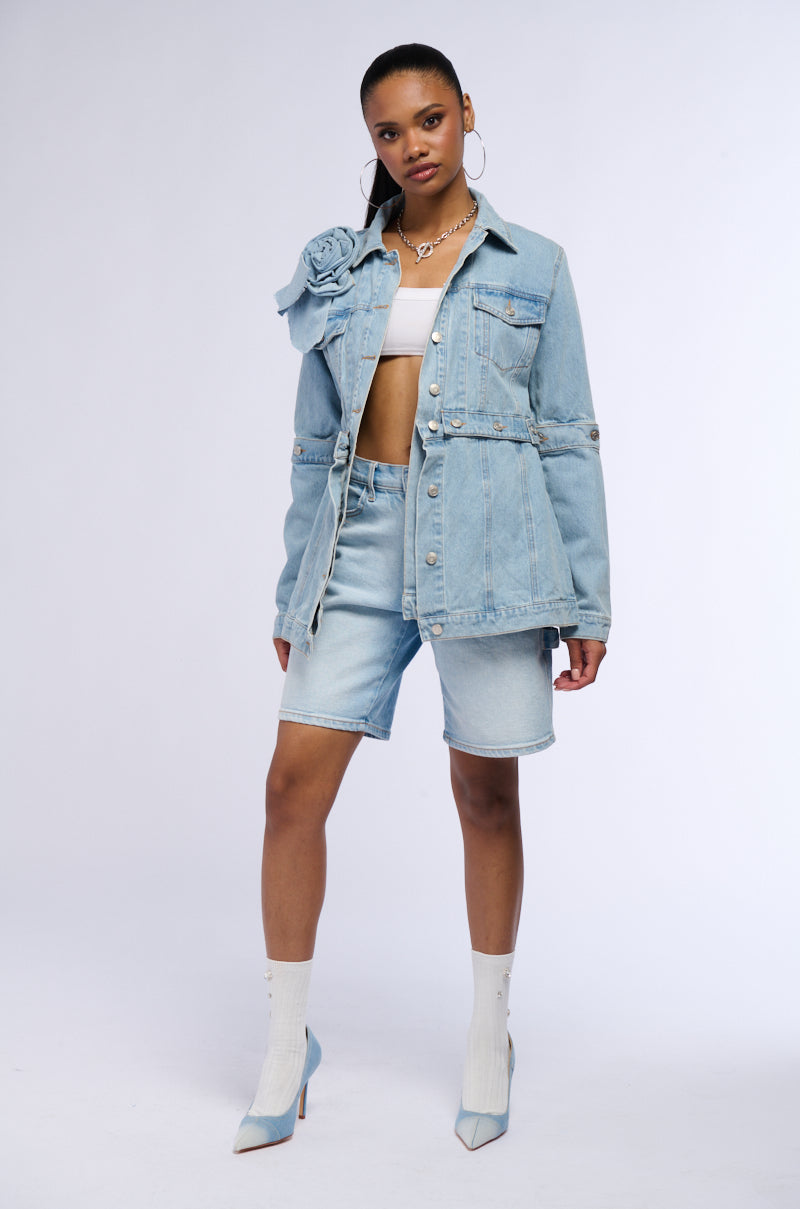 DENIM ROSETTE JACKET