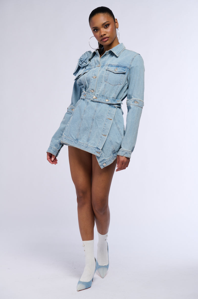 DENIM ROSETTE JACKET