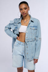 DENIM ROSETTE JACKET