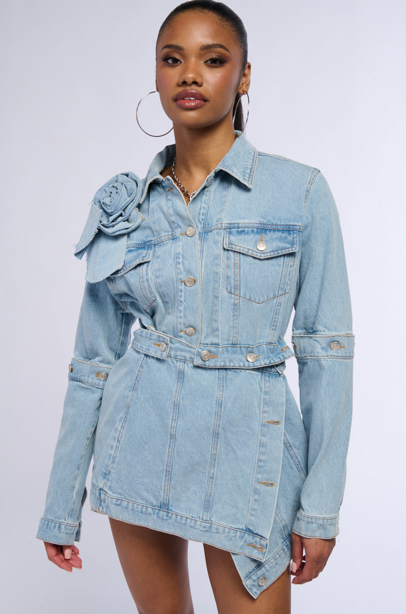 DENIM ROSETTE JACKET