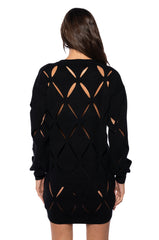 DIAMOND CUT OVERSIZED SWEATER DRESS