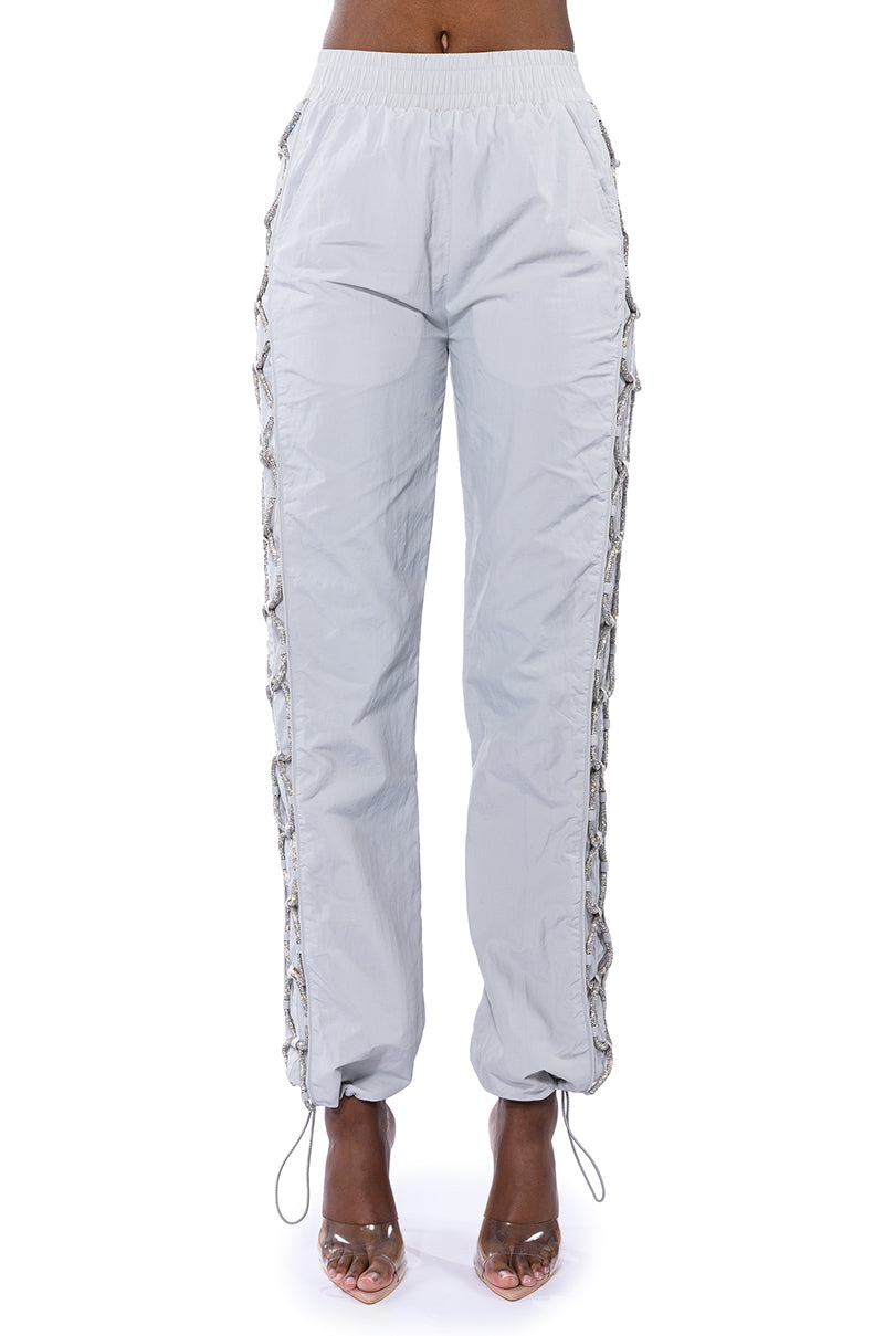 DIAMOND LACE UP TRACK PANT