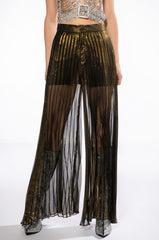 DISCO FLAIR PLEATED WIDE LEG PANTS