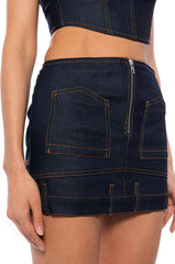 DIXIE RAW DENIM MINI SKIRT