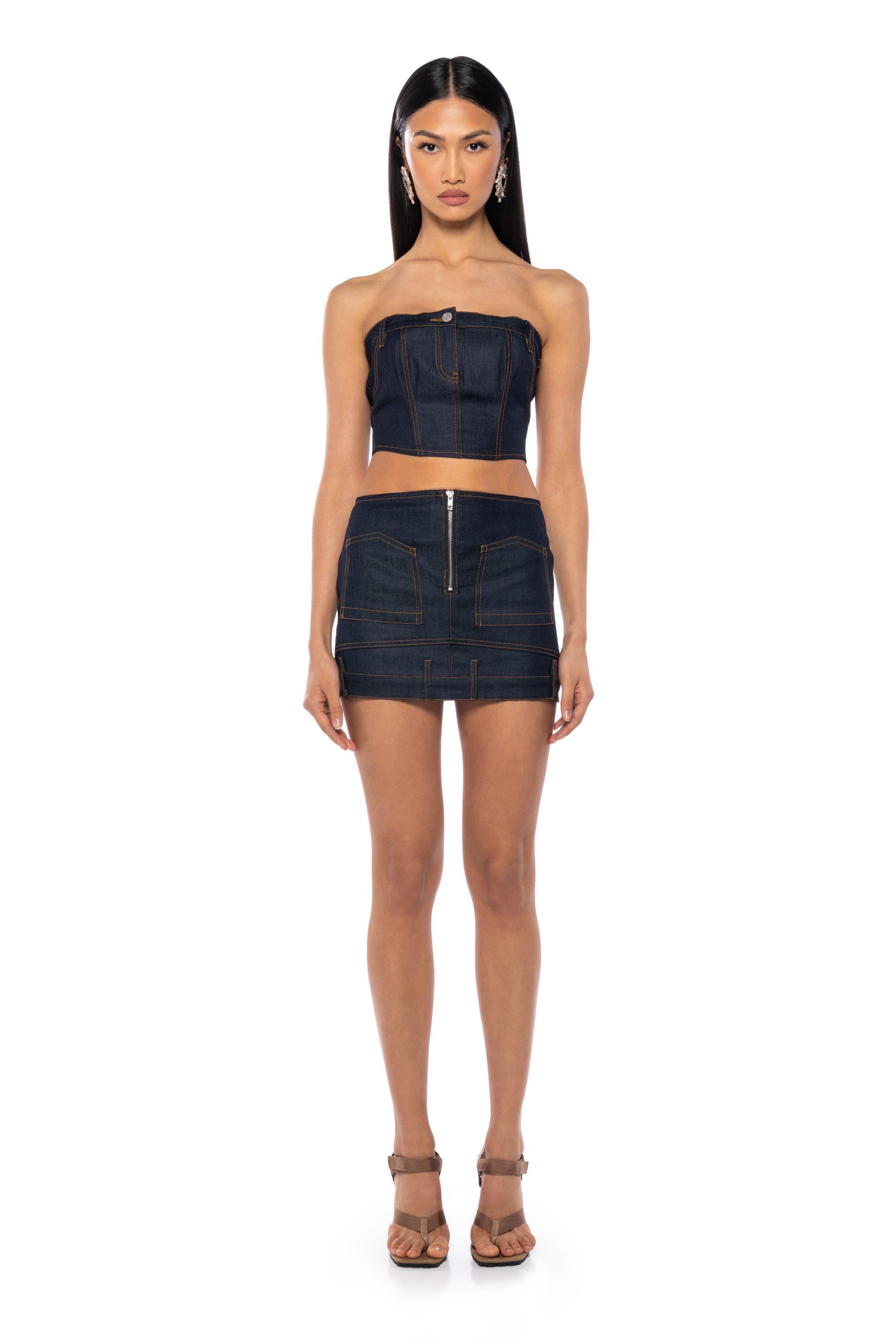 DIXIE RAW DENIM MINI SKIRT