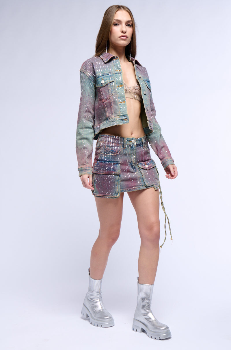 DOLL RHINESTONE DENIM JACKET
