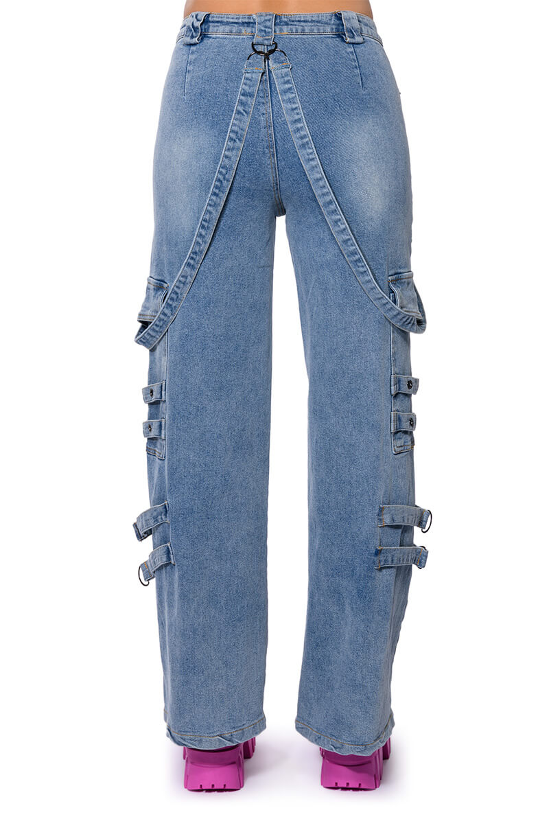 DON'T TAKE HIM BACK HIGH RISE WIDE LEG CARGO PANTS