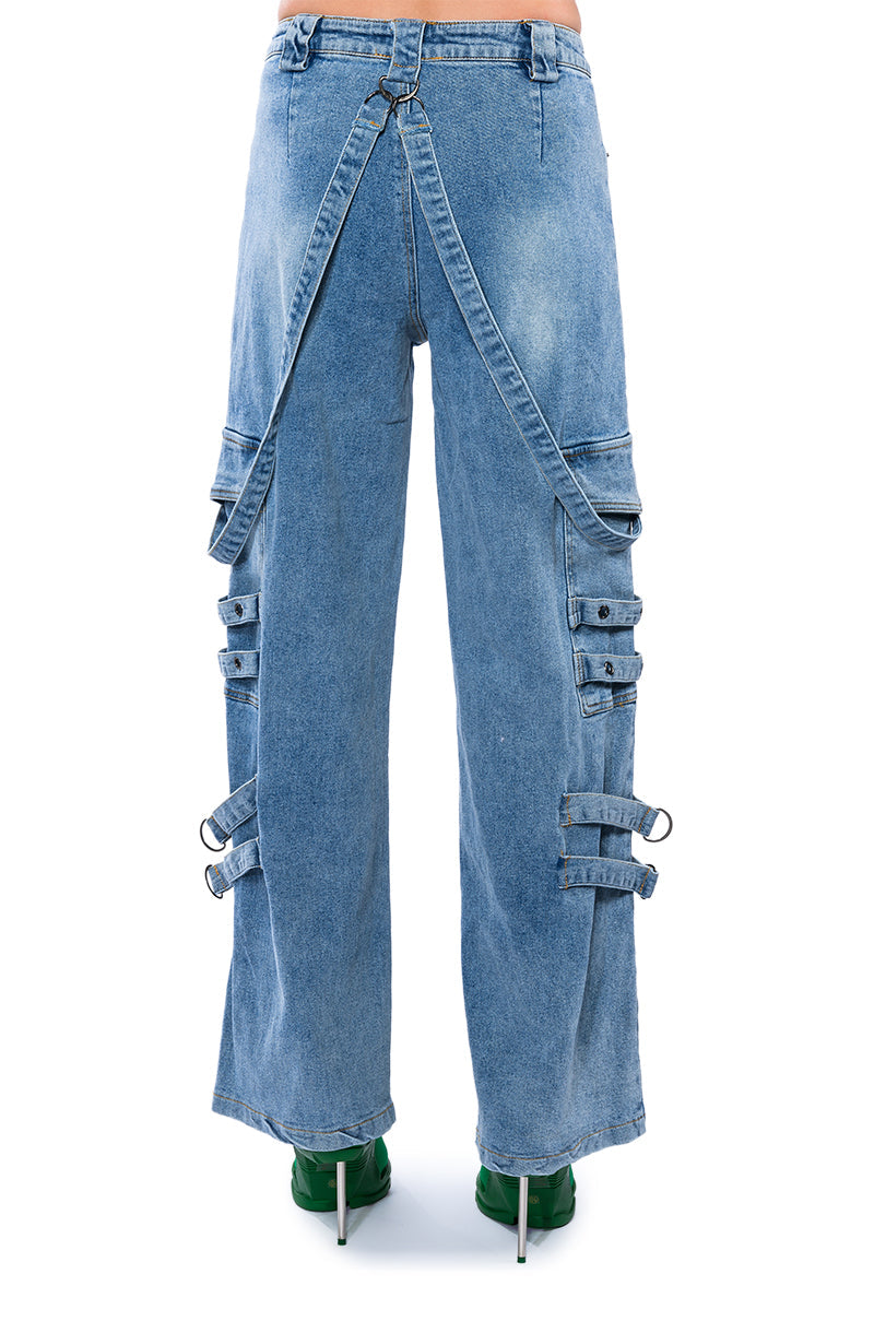 DON'T TAKE HIM BACK HIGH RISE WIDE LEG CARGO PANTS