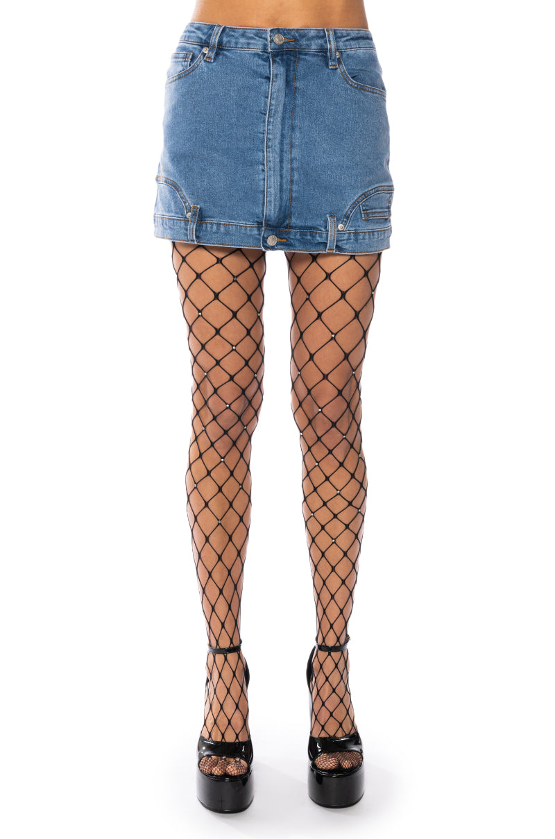 DOUBLE TIME DENIM MINI SKIRT