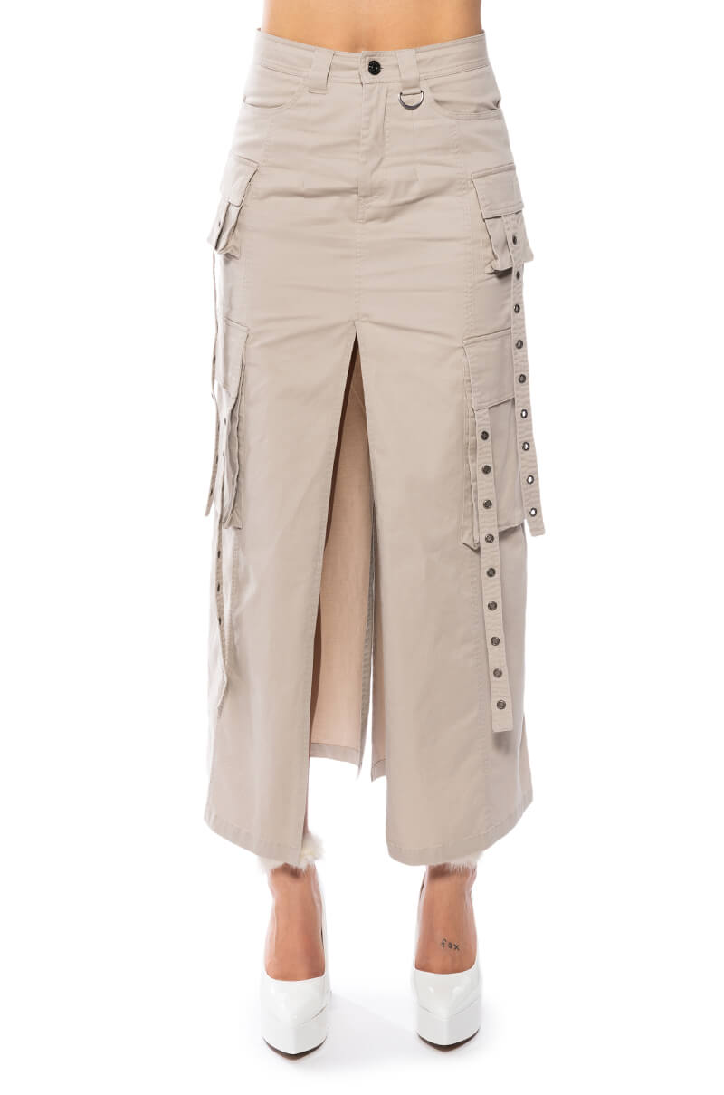 DOWN FOR ANYTHING CARGO MAXI SKIRT