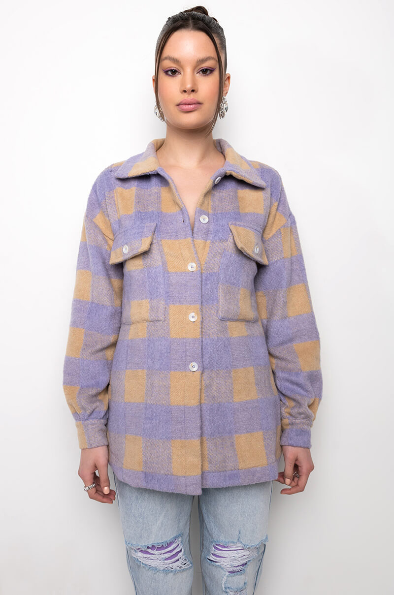 DOWN FOR YOU OVERSIZED FLANNEL